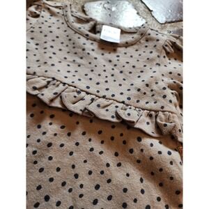 Nordstrom Rack Grey Polka Dot Long Sleeve Dress With Ruffles NWT Size 6 M